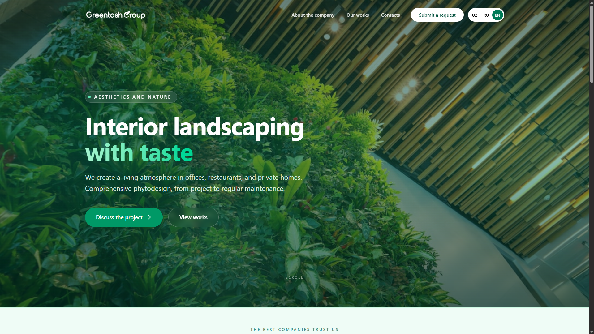 GreenTash Group multilingual phytodesign studio website
