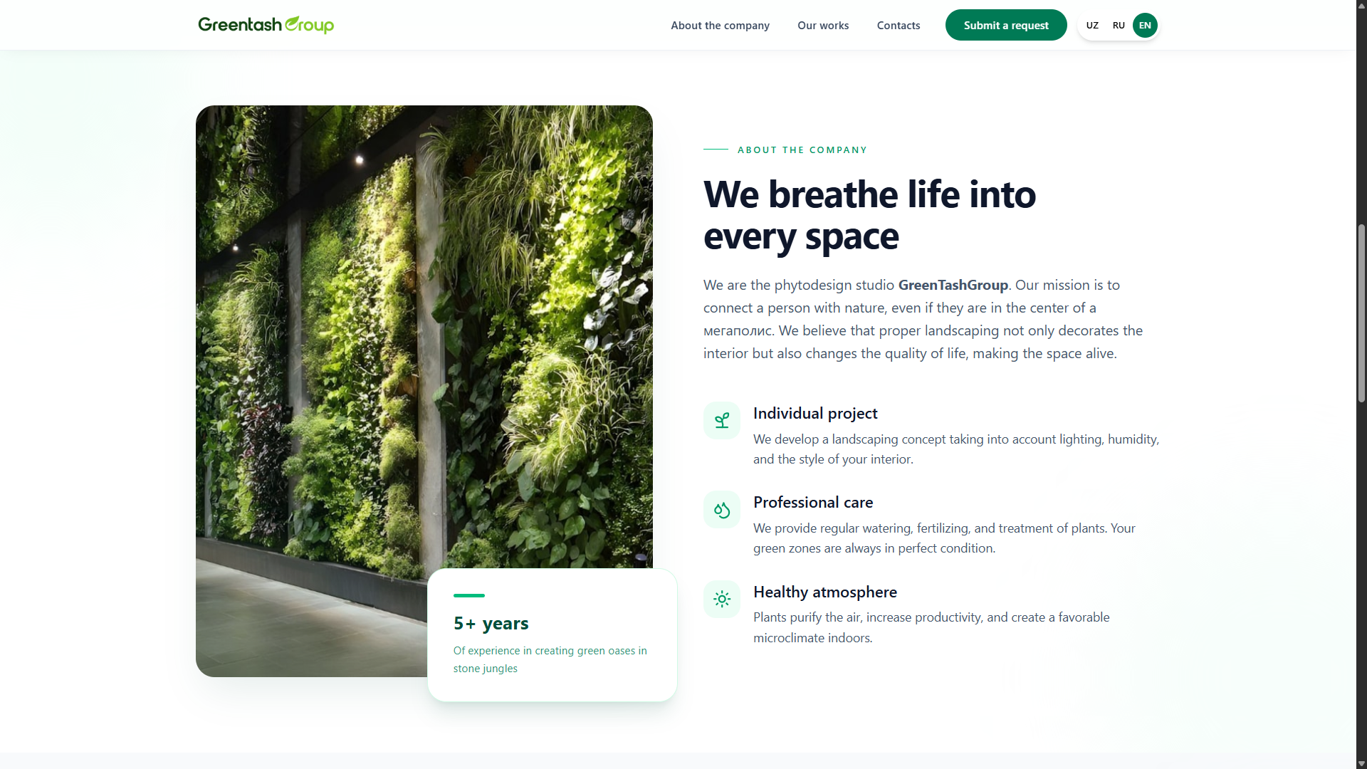 GreenTash Group projects gallery with category filtering